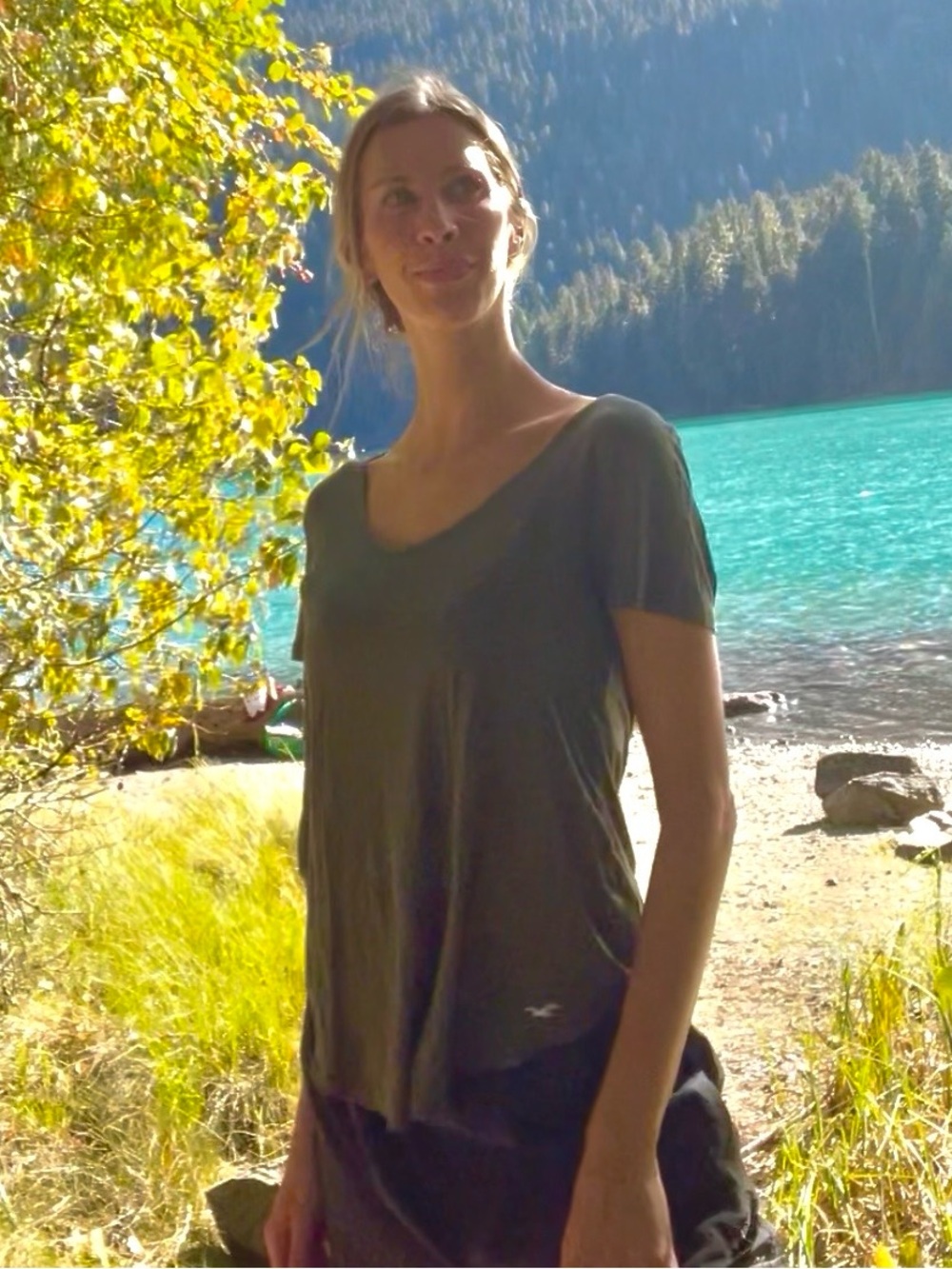 Olive Green Women's Scoop Neck Tee